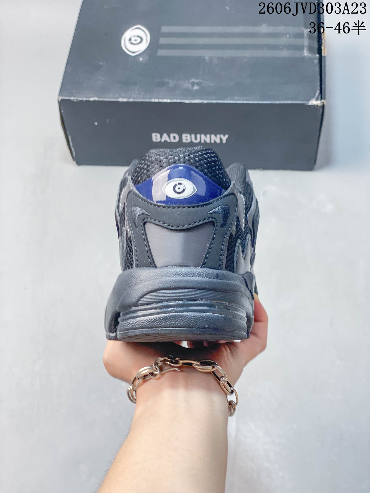 Rear view of the sneaker showing the heel and padded collar
