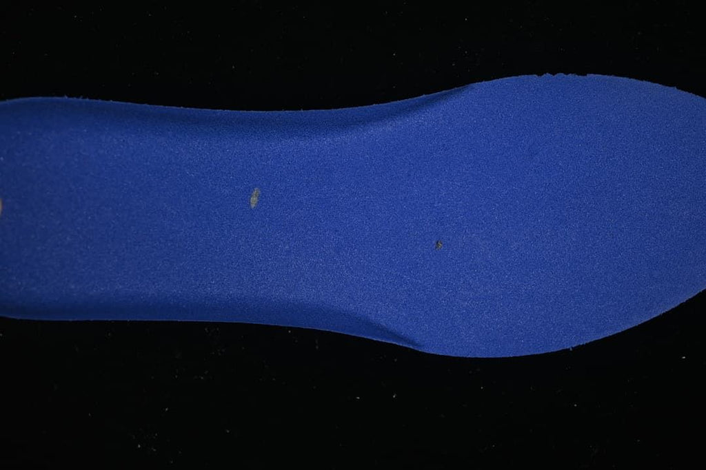 Blue insole shown close up