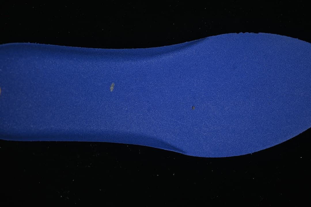 Blue insole shown close up