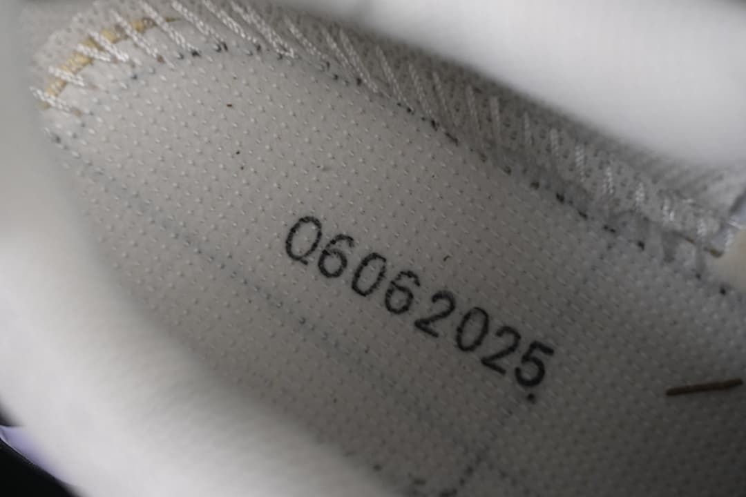 Close-up of an interior shoe marking
