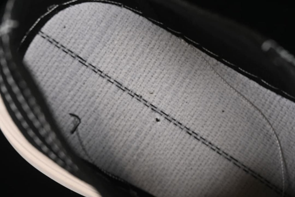 Close-up of the textured interior of the sneaker.