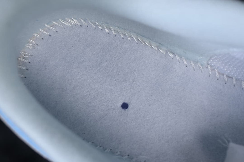 Close-up of the sneaker's inner lining and stitching