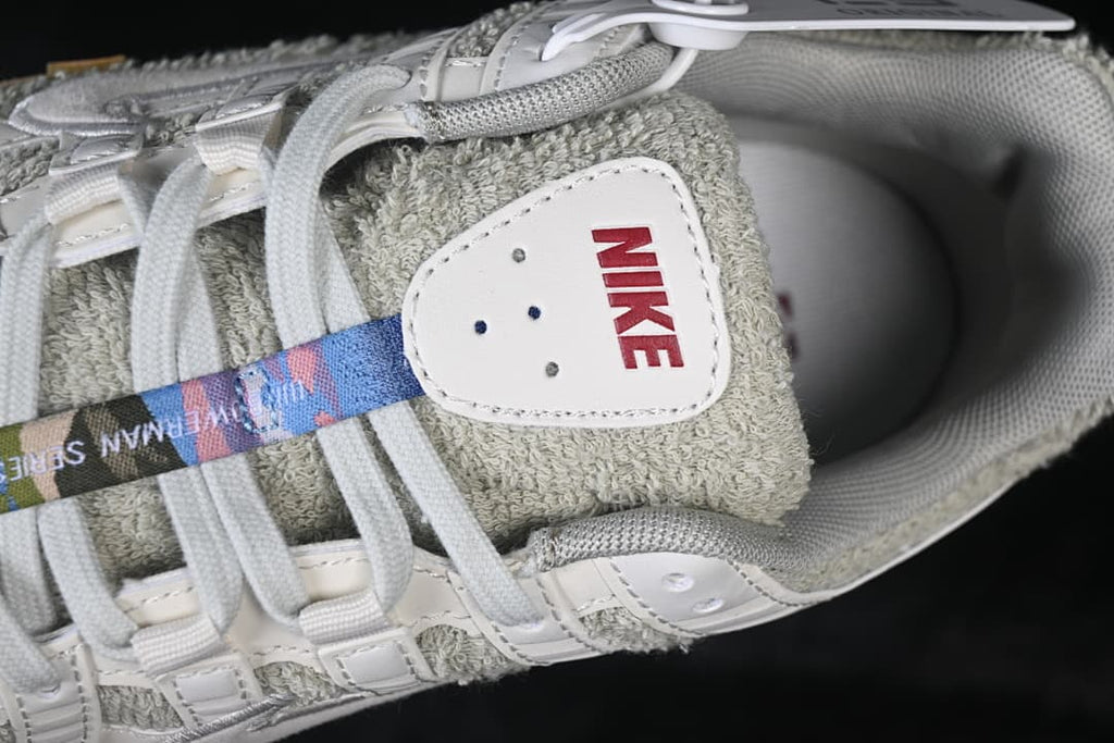 Close-up of the tongue, laces, and label detail