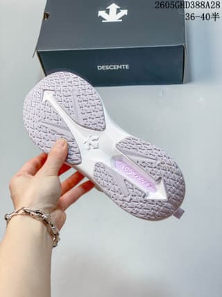 Outsole view of a Descente sneaker