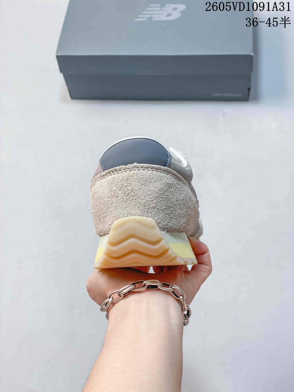 Rear view showing the layered heel and outsole