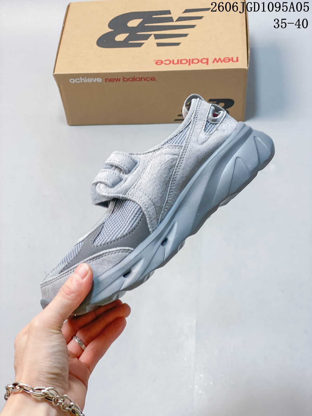 Side profile of the gray low-top Mary Jane sneaker