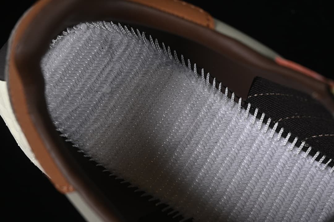 Close-up of the sneaker's interior lining and collar