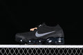 Black Nike VaporMax 2023 Flyknit sneaker with gray Swoosh, side view