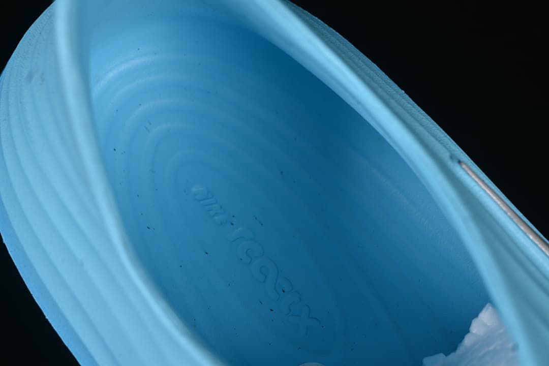 Interior footbed of the blue clog