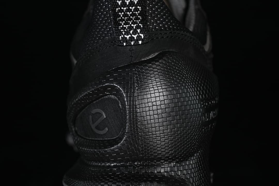 Close-up of the sneaker heel and rear construction