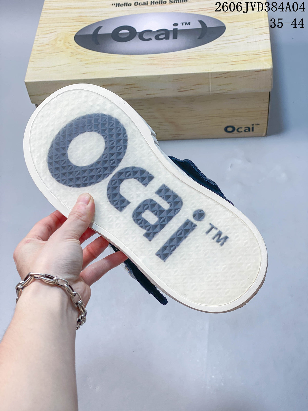 Underside of an Ocai sneaker showing a textured white outsole