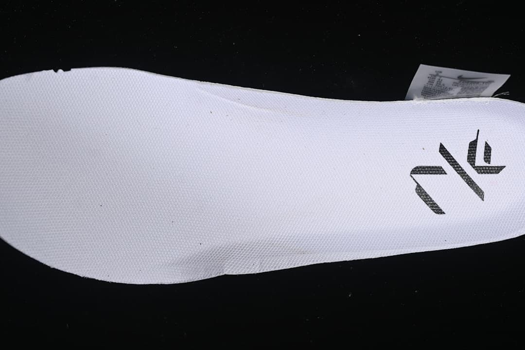 Close-up of the textured shoe upper and printed detail
