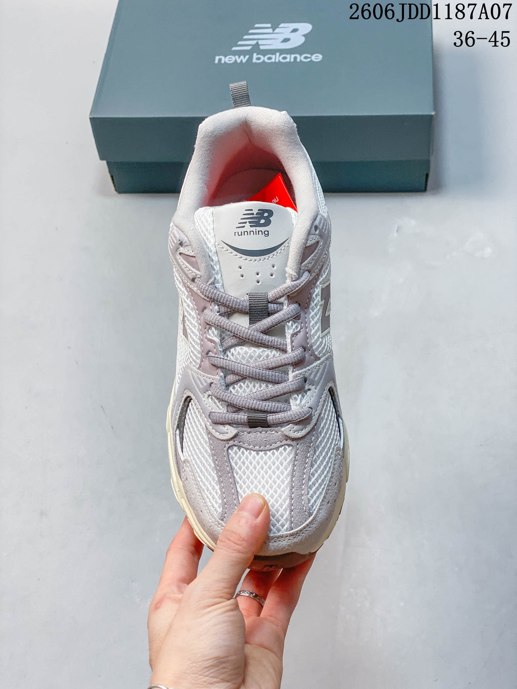 Top view of the sneaker showing its mesh panels and lace-up closure