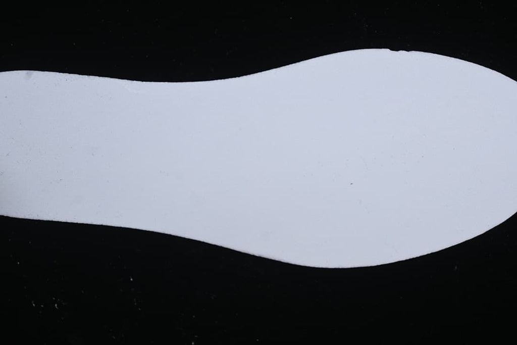 White sneaker insole shown from above