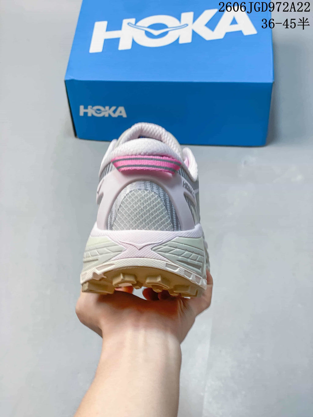 Rear view of the shoe highlighting its padded heel and layered sole