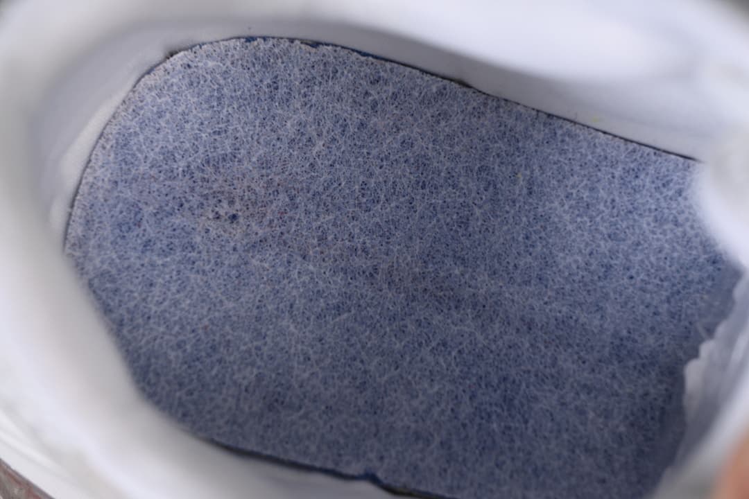 Close-up of the textured footbed inside the sneaker.