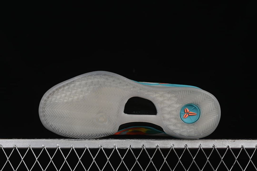 Outsole view showing translucent tread and a Kobe emblem