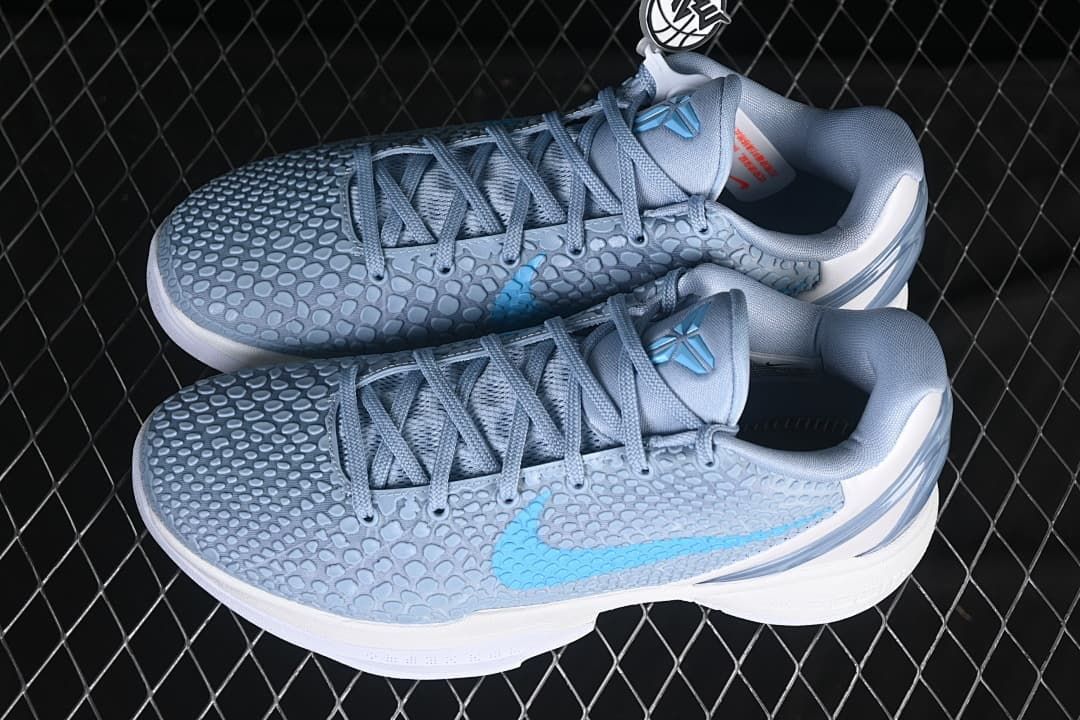 Pair of light blue and white Kobe VI Protro shoes