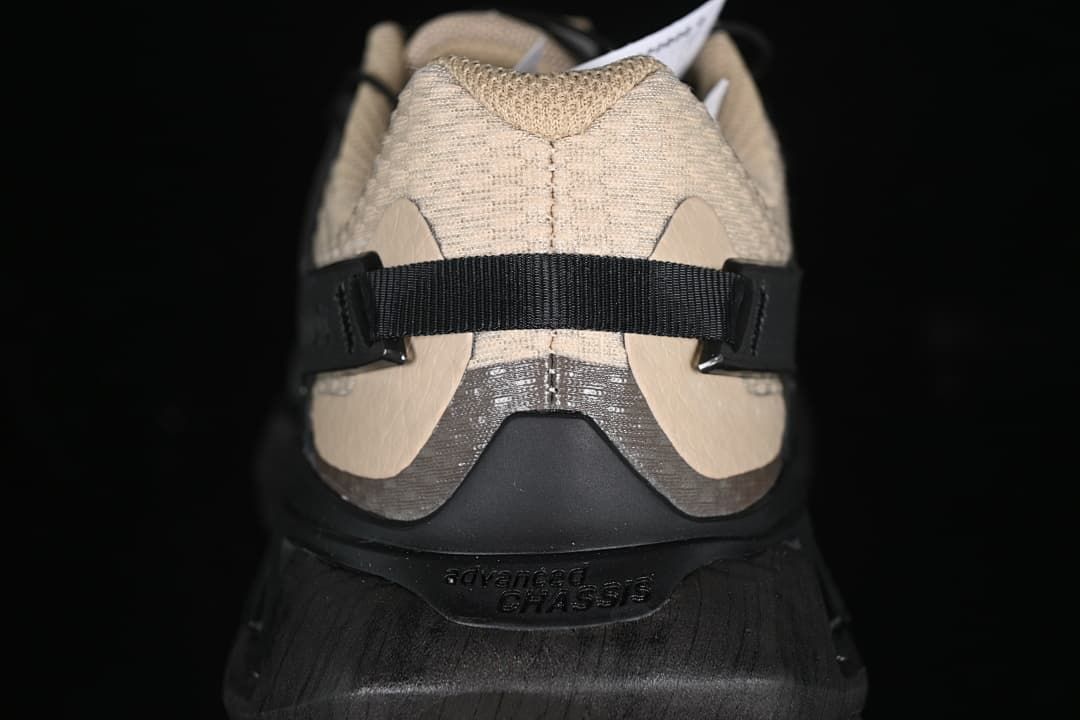 Rear view showing the heel strap and sculpted heel