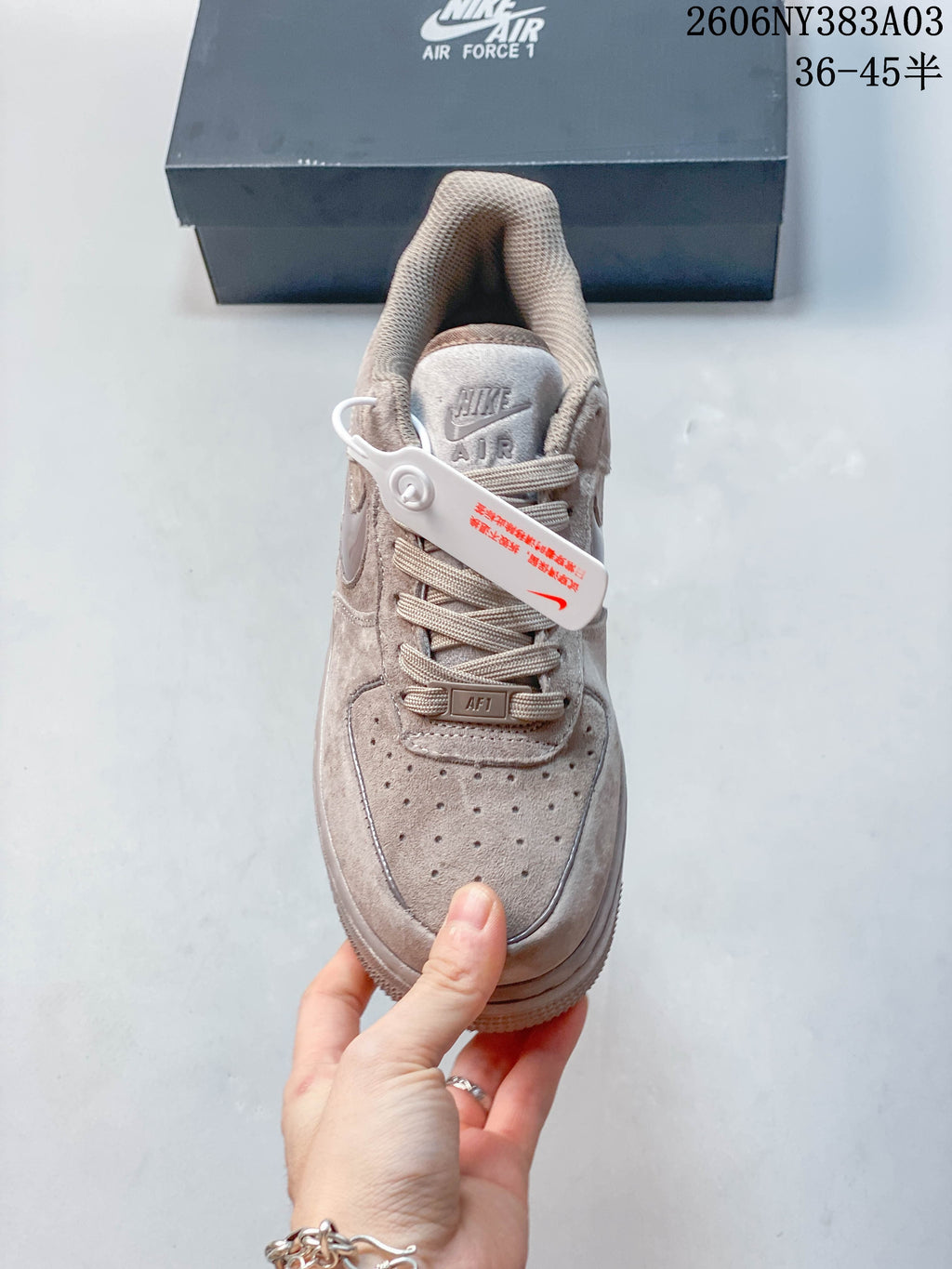 Front view showing the perforated toe box and lace-up closure