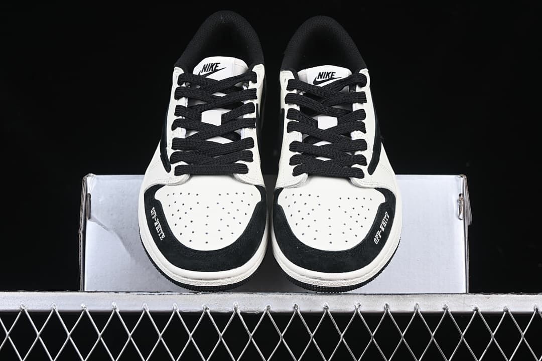 Front view of the pair showing perforated toes and black laces.