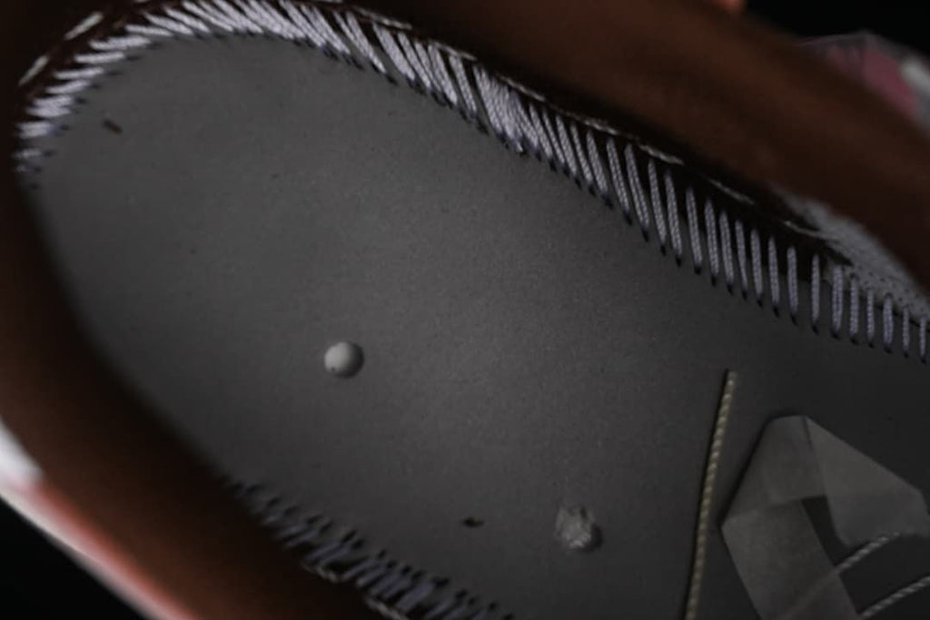 Close-up of the sneaker's inner construction and stitching.