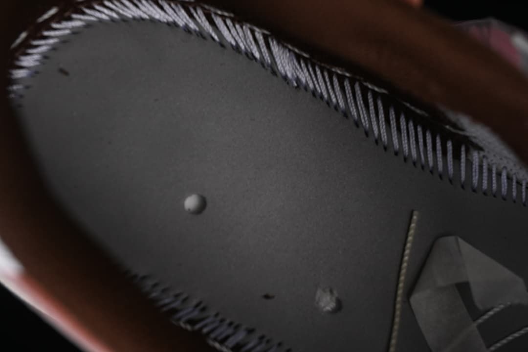 Close-up of the sneaker's inner construction and stitching.