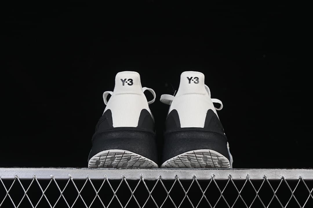 Rear view of the pair with Y-3 heel tabs and black heel sections