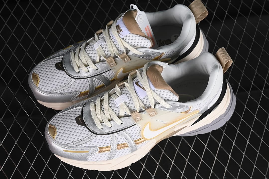 Pair of Nike V2K Run sneakers shown from an angled top view.