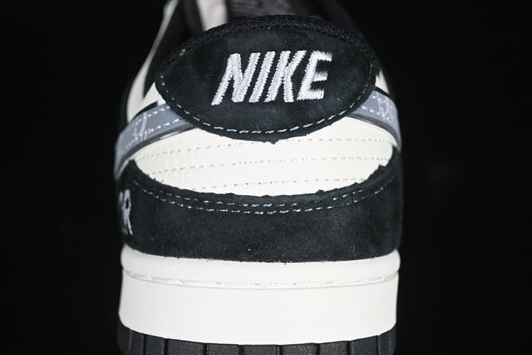 Rear view of the sneaker showing the heel tab, layered panels, and white midsole.