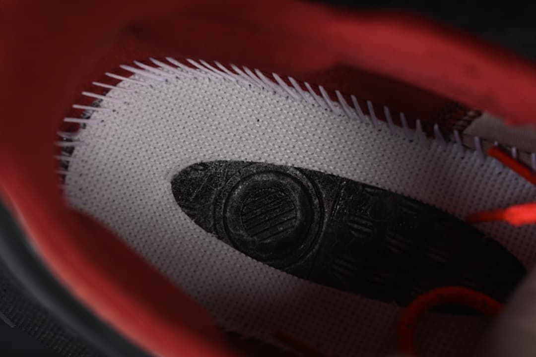 Interior detail showing the shoe lining and construction