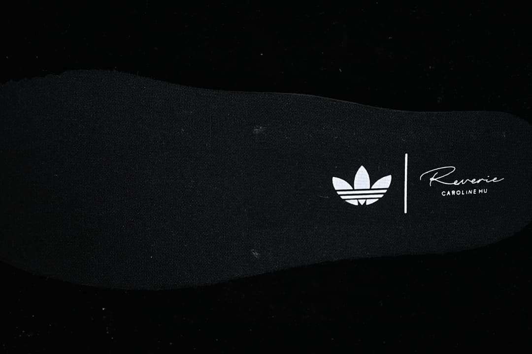 Insole detail with adidas trefoil and collaboration-style lettering visible