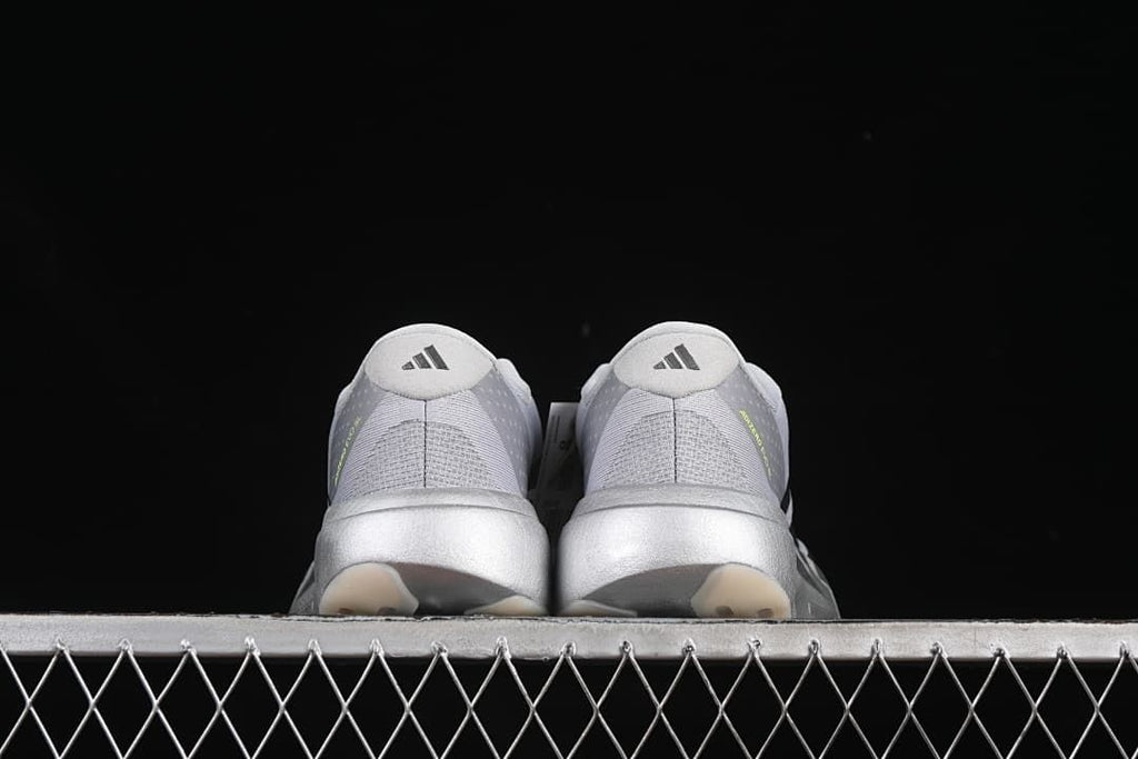Rear view of the pair showing the heel shape and branding.