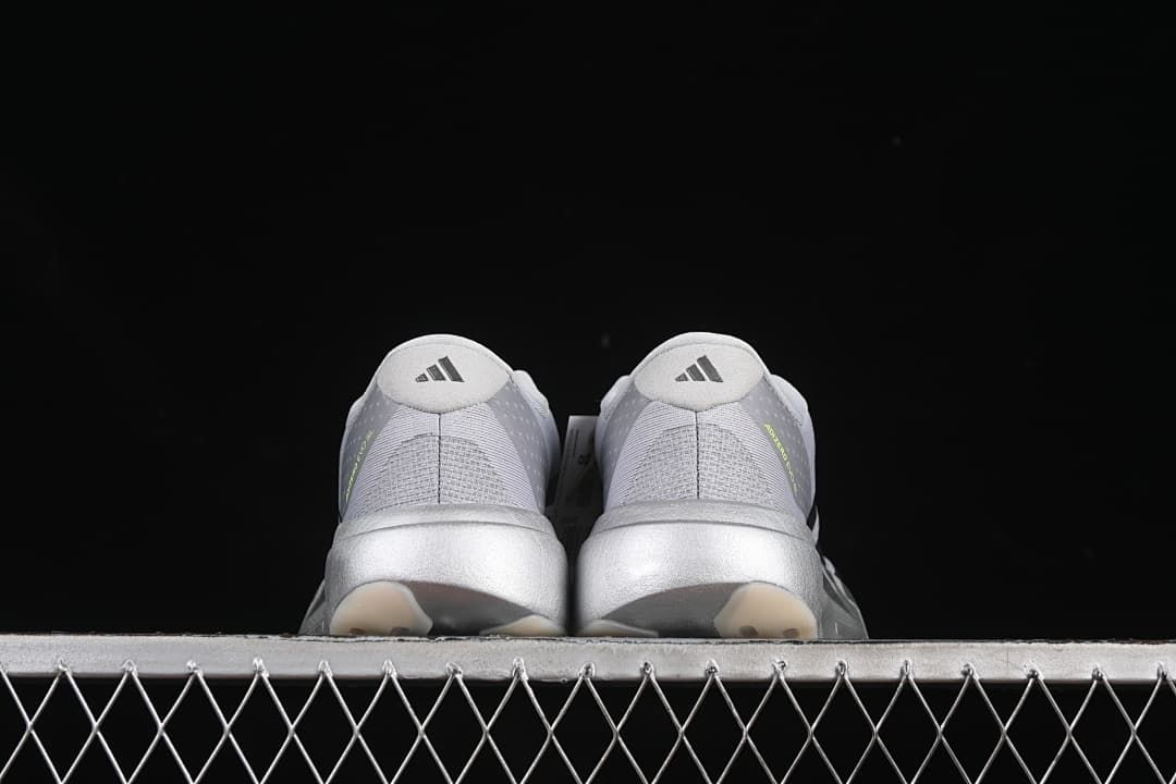 Rear view of the pair showing the heel shape and branding.