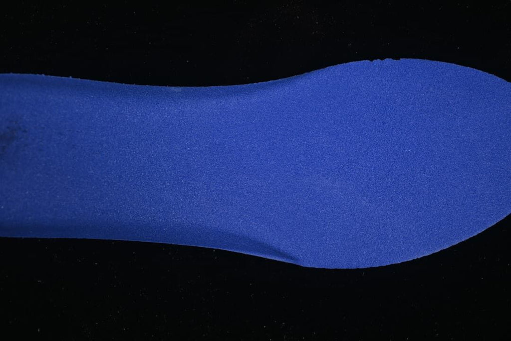 Blue insole shown close up