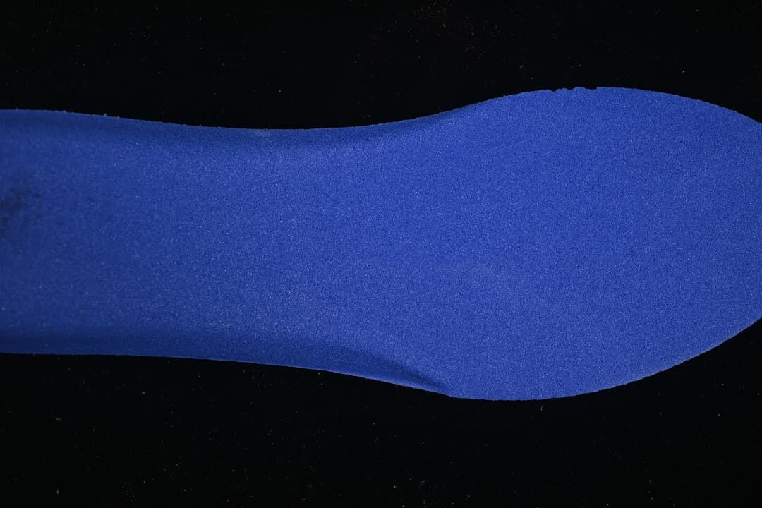 Blue insole shown close up