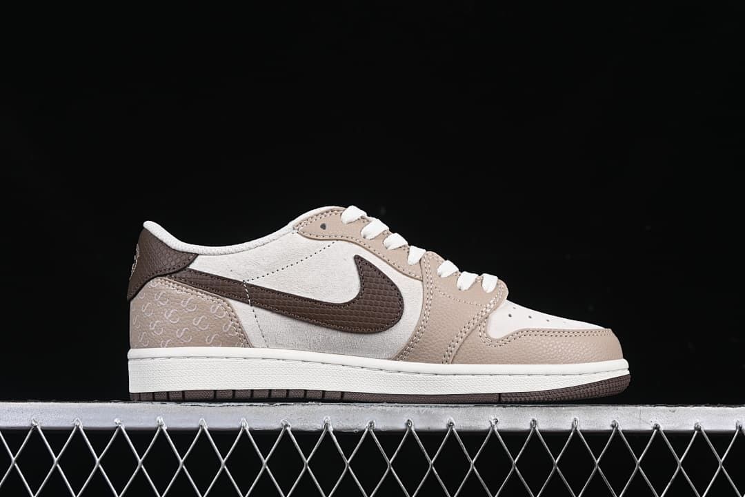 Lateral side profile of one sneaker against a dark background.