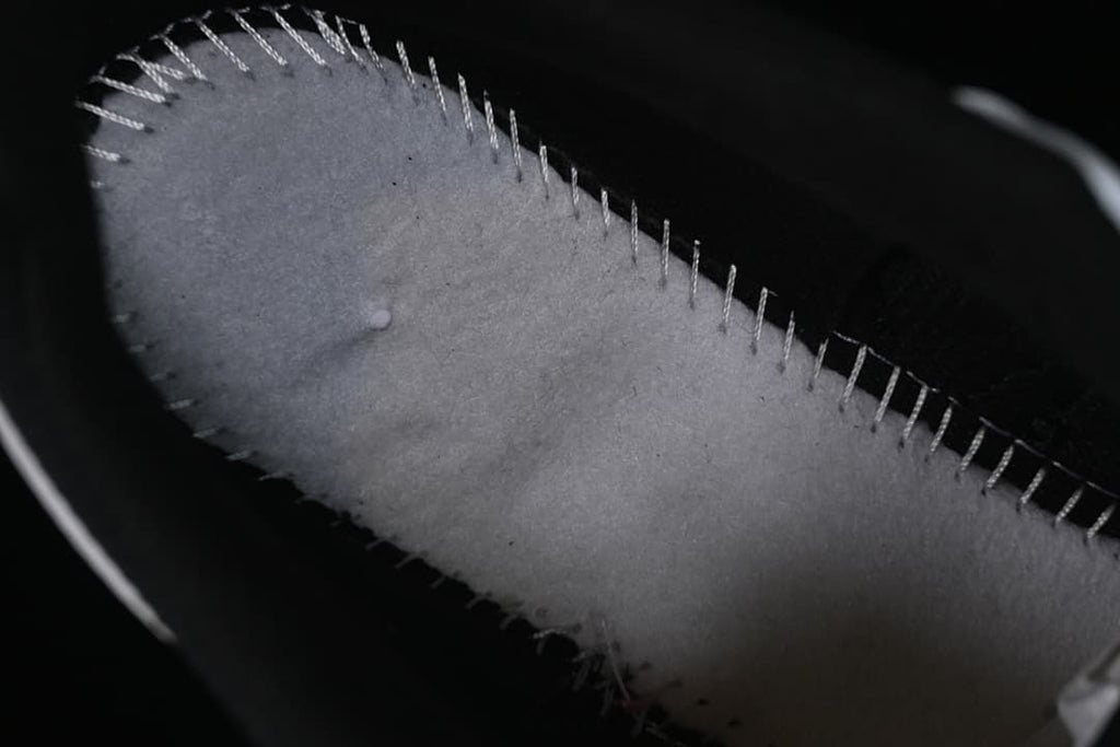 Close-up of stitching inside the shoe