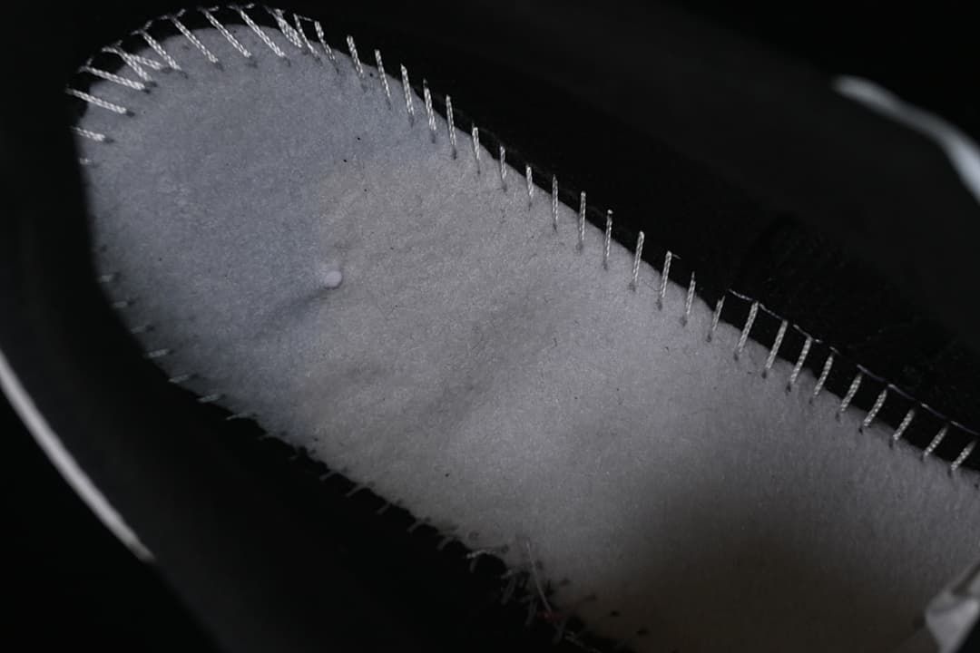 Close-up of stitching inside the shoe
