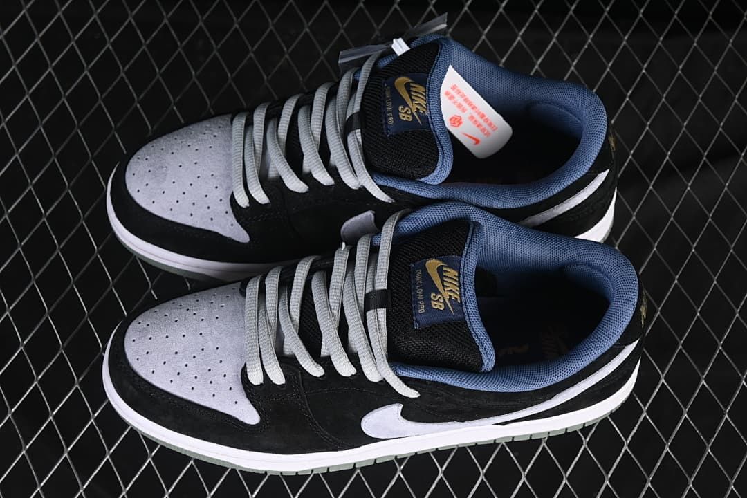Pair of Nike SB Dunk Low shoes viewed from above
