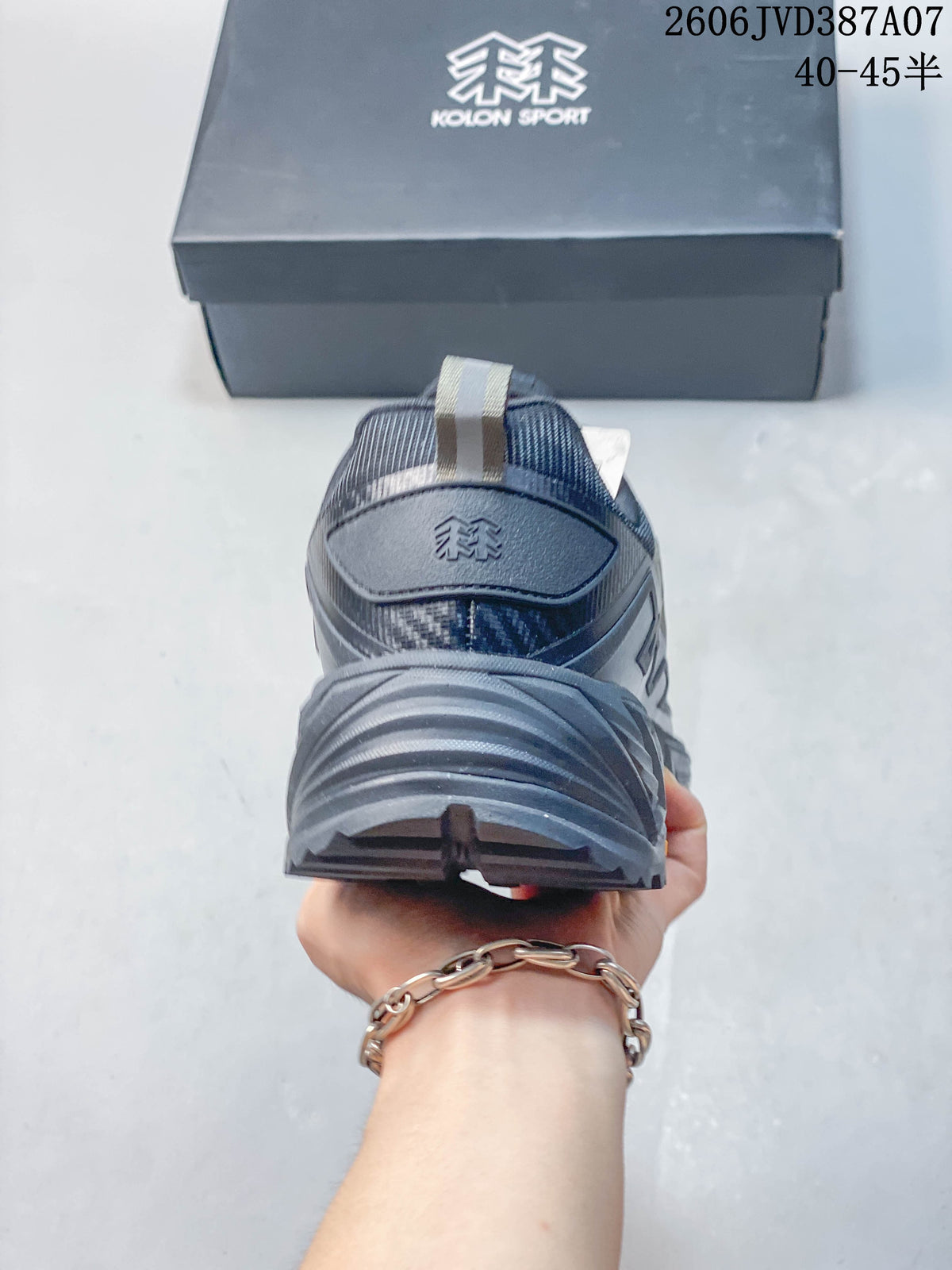 Rear view of the sneaker showing the heel, pull tab, and chunky outsole