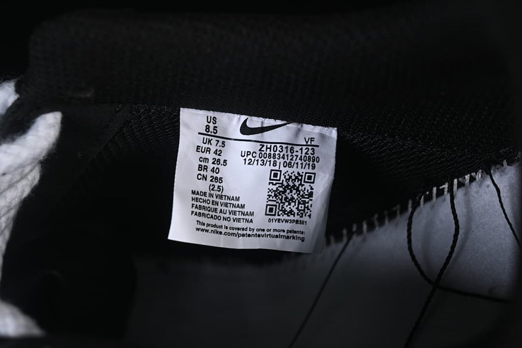Interior size label showing EU 42 and other size equivalents