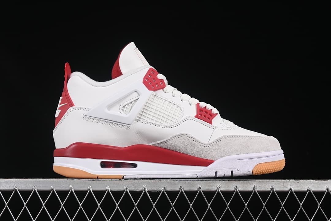 Side profile showing the upper, visible Air unit, and gum-colored outsole