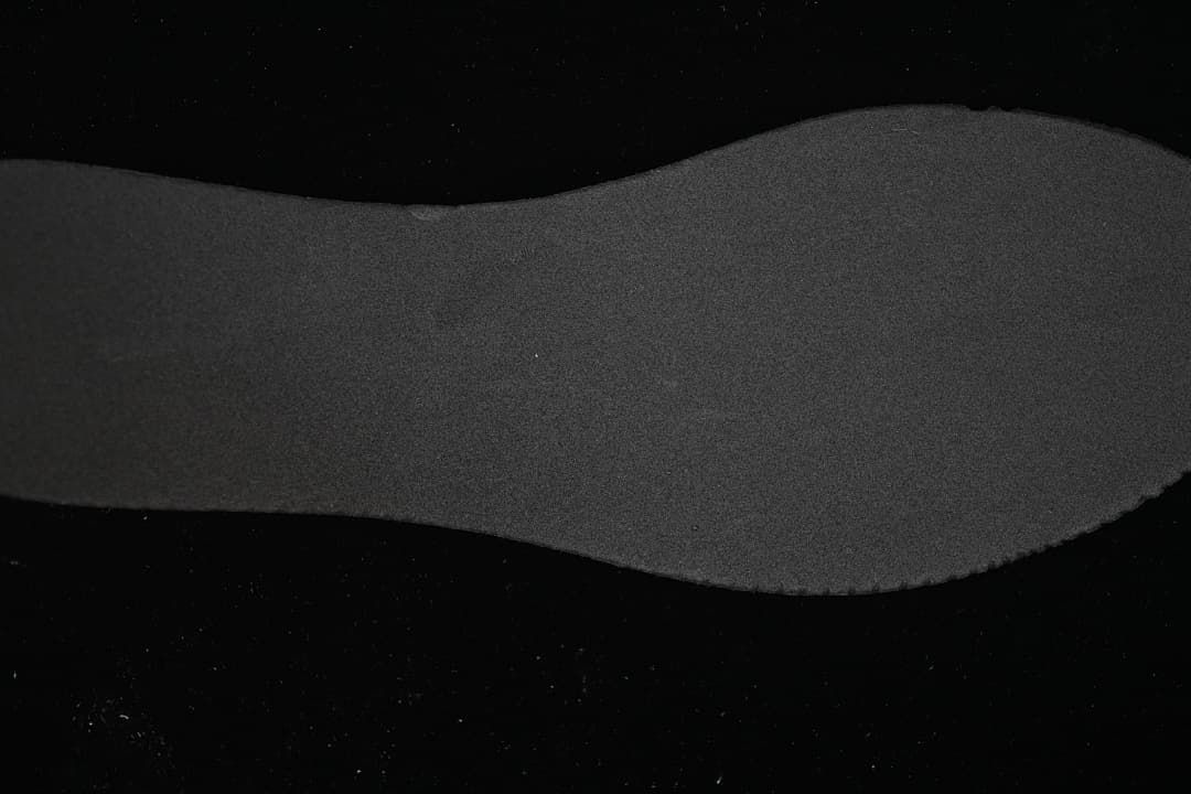 Close-up of the dark shoe insole