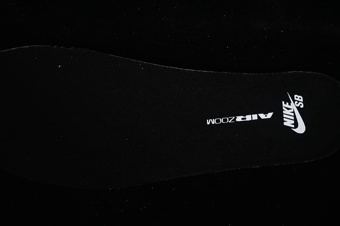 Close-up of the black Nike SB insole branding