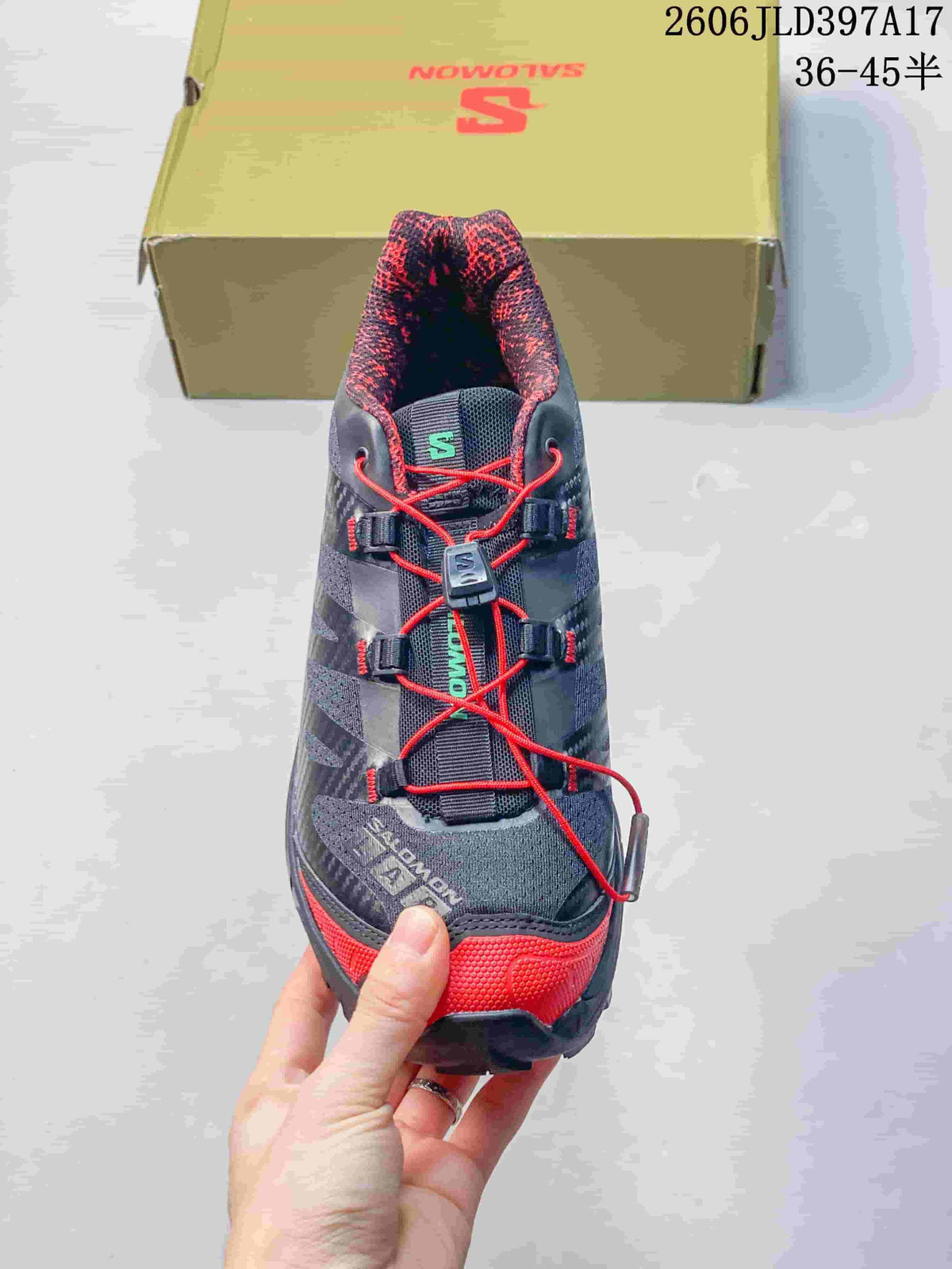 Top view showing the quick-lace system and red lace cord