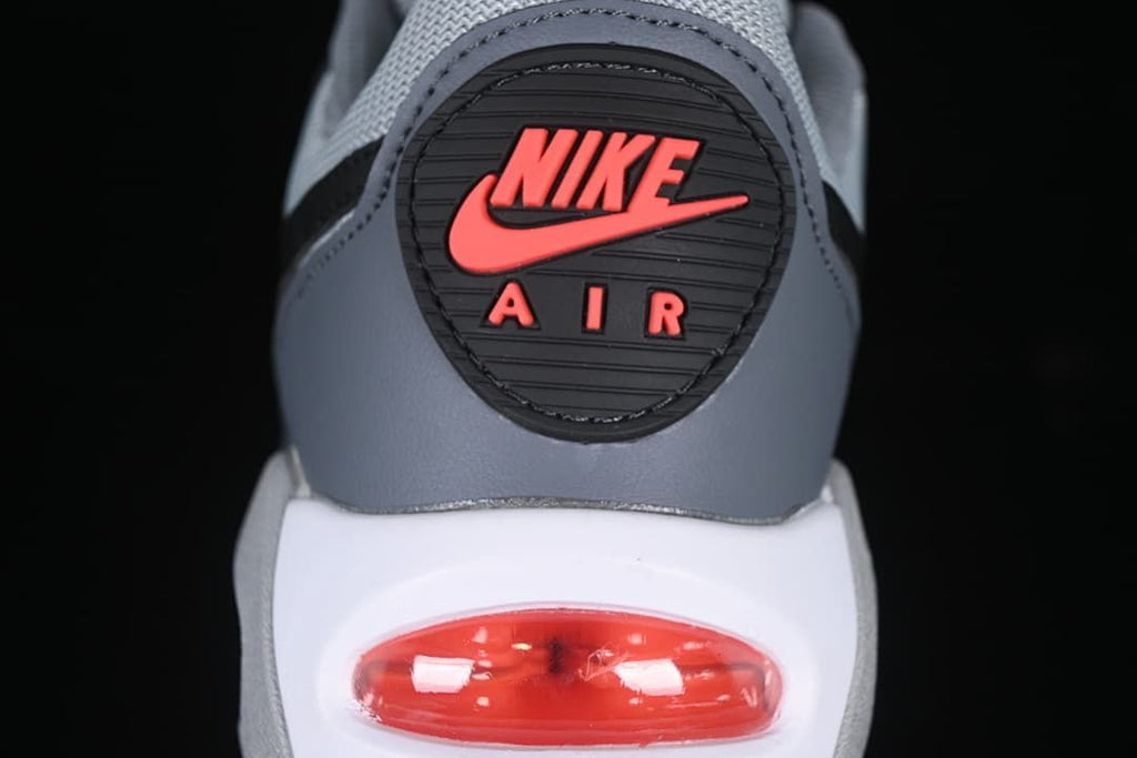 Close-up of the heel branding and visible red Air unit