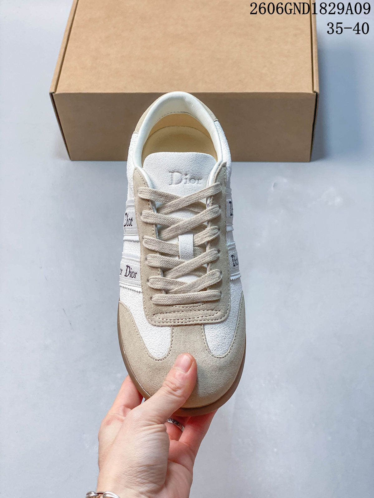Top view of the lace-up sneaker