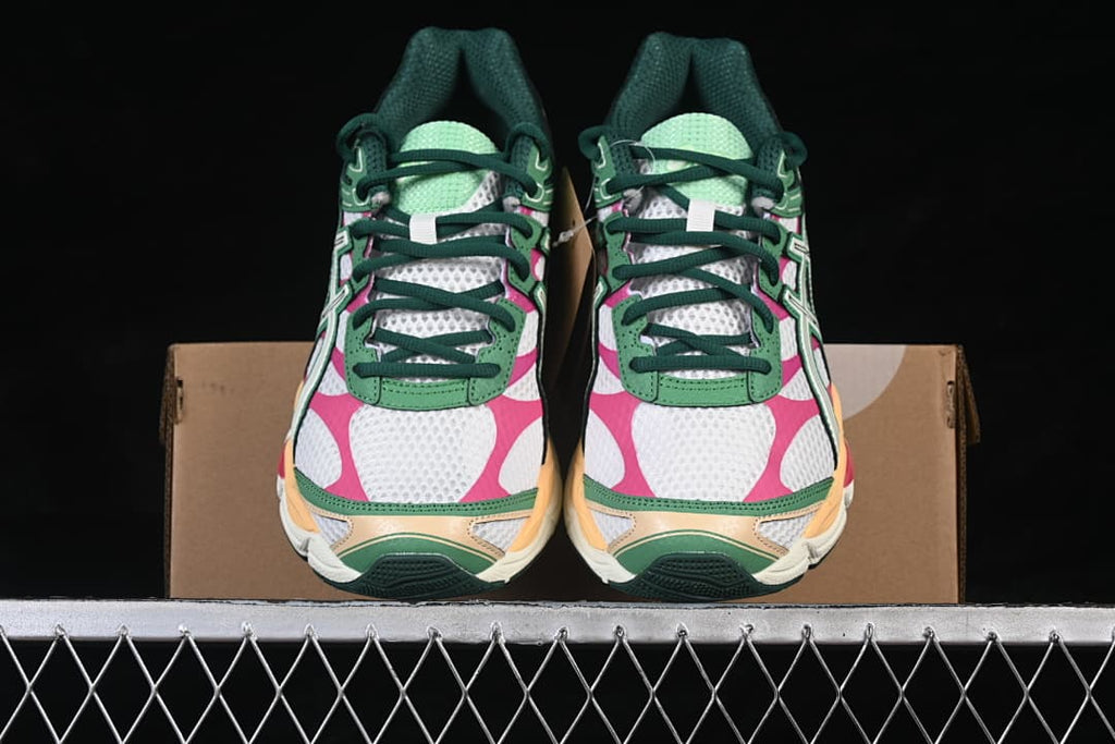 Front view of the pair showing the mesh toe boxes and colorful overlays
