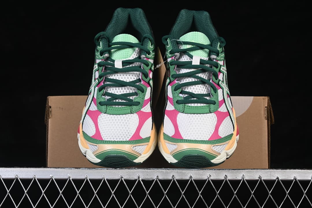 Front view of the pair showing the mesh toe boxes and colorful overlays